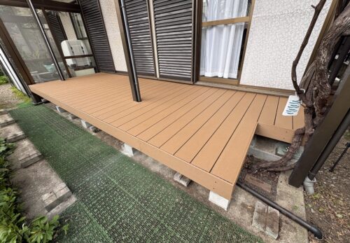 宝塚市でウッドデッキの工事